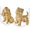 Gold Sitting & Standing Dogs Polystone Sculpture Set